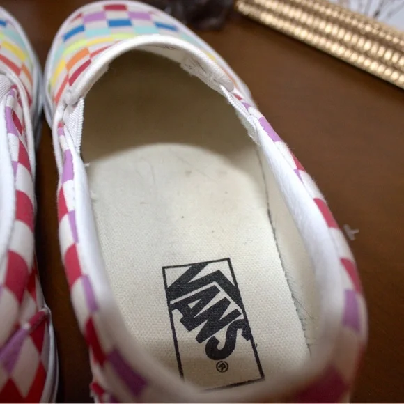 Colorful Checkered Vans slip on - Picture 5 of 6